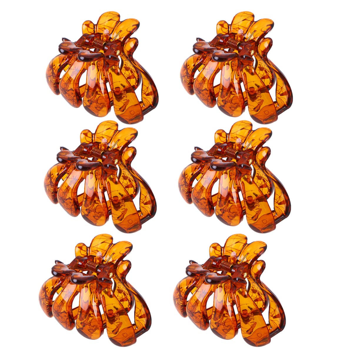 FOMIYES 6 Pack Medium Hair Claw Clips for Women - Plastic Hair Clamps, Non-Slip Hairpins, Waterproof Hair Accessories in Coffee Color - Perfect for Work, Gym, Travel and Everyday Styling