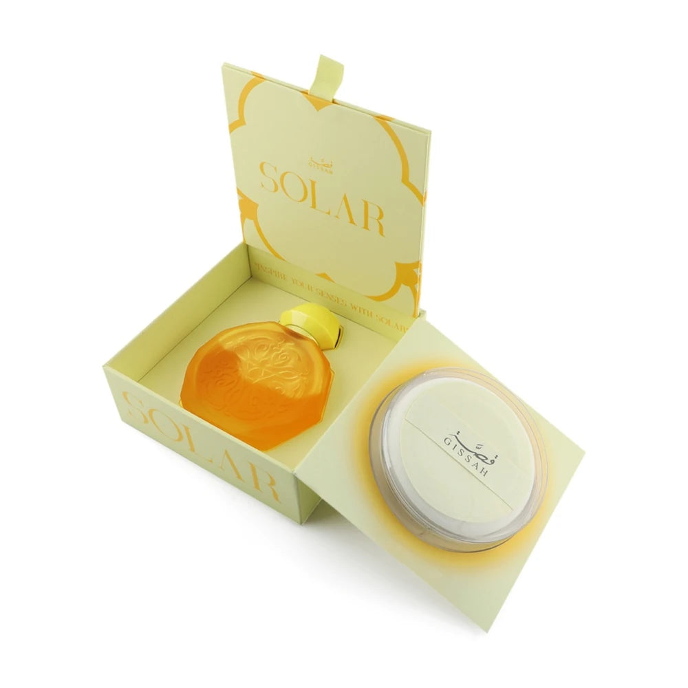 Natural Solar Perfume & Scented Body Powder for Women - Long Lasting Floral Fragrance - Perfect for Outdoor Activities, Beach Days & Summer Vacations