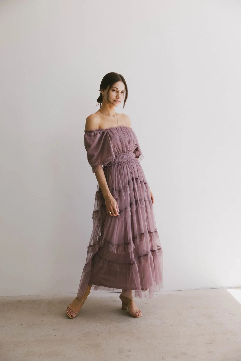 Eugena Ruffled Maxi Dress in Lavender - Flowy Long Summer Dress for Women | Beach Wedding, Vacation, Date Night Outfit