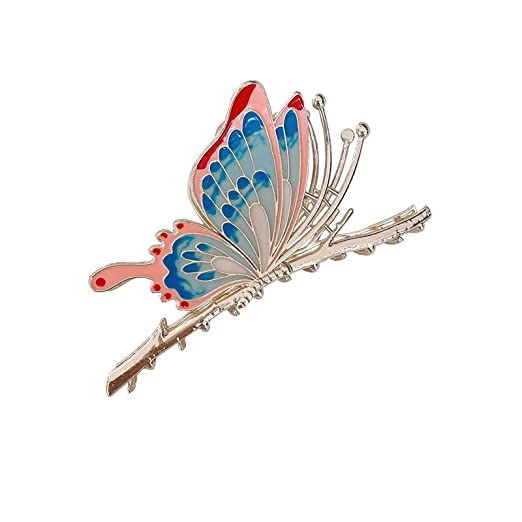 Butterfly Hair Clips for Women – Large Non-Slip Metal Hair Claw Clip in Gold & Blue – Hair Accessories for Thick & Medium Long Hair – Perfect for Parties, Weddings & Everyday Styling (Red)