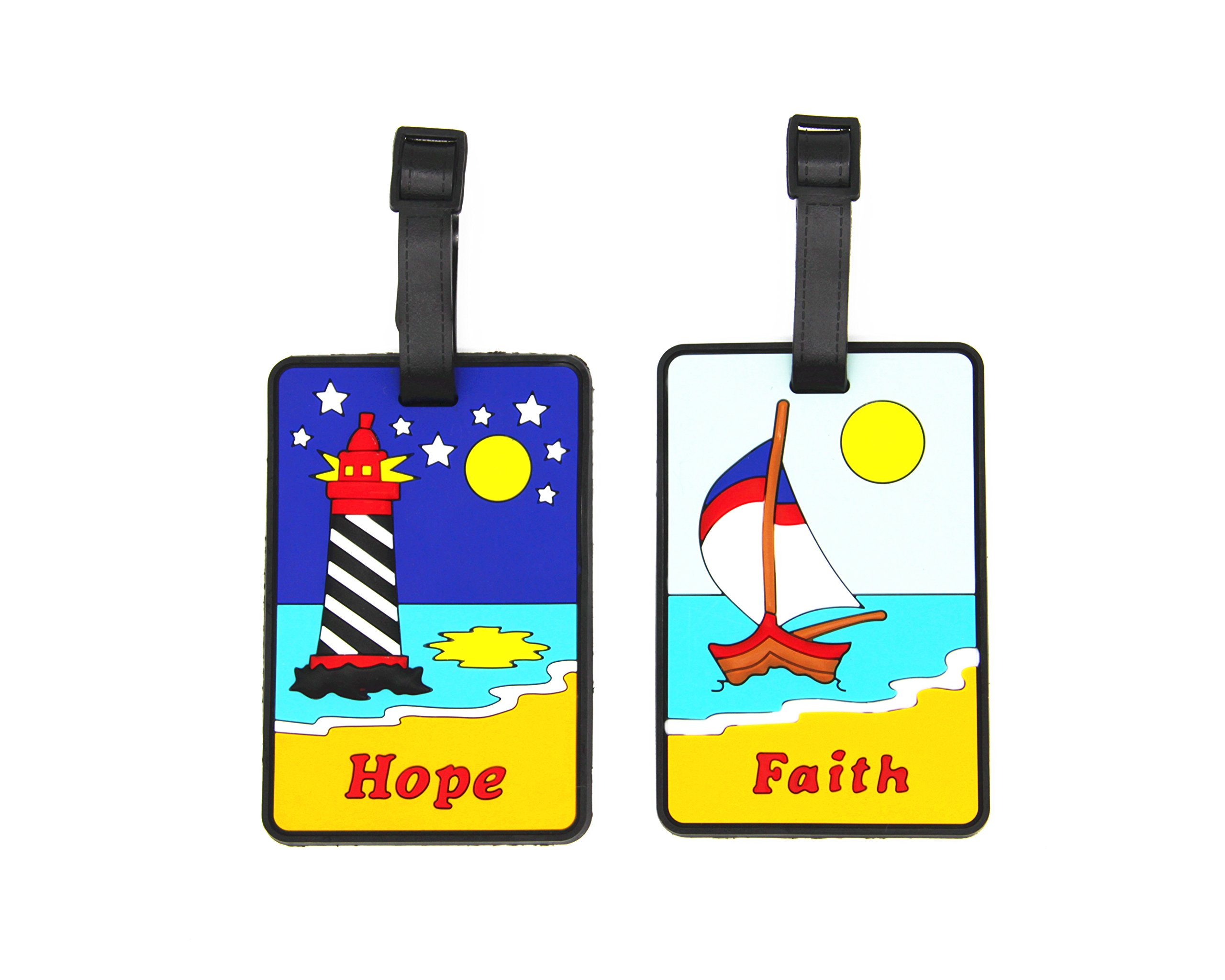 Cartoon Luggage Tags with Adjustable Straps - Durable Travel Accessories for Kids & Adults - Perfect for Airports, Suitcases & Backpacks