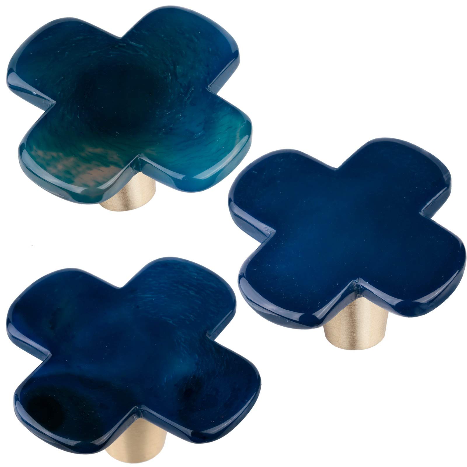 Blue Agate Knob Drawer Pulls for Dresser Cabinet - 2 PCS - Home Furniture Decoration Hardware