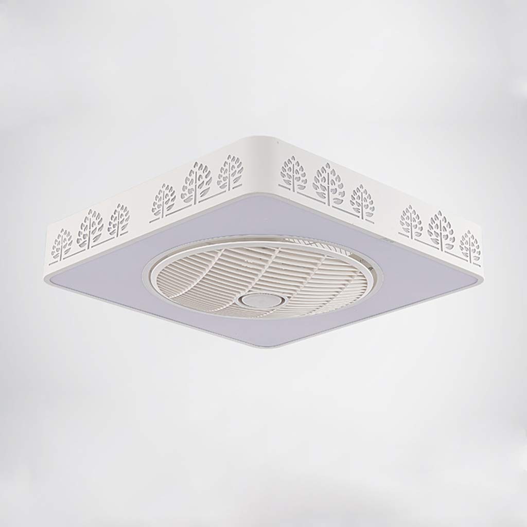 Ultra-Thin Square LED Ceiling Fan Light with Remote Control - 55x55cm, 35W - Perfect for Bedroom, Living Room & Office Cooling & Lighting