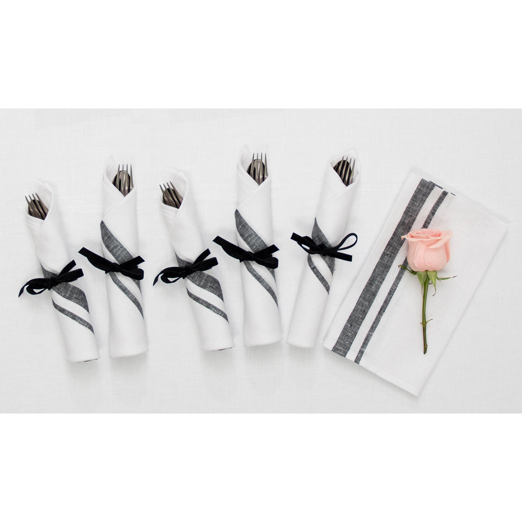 Natural and White French Stripe