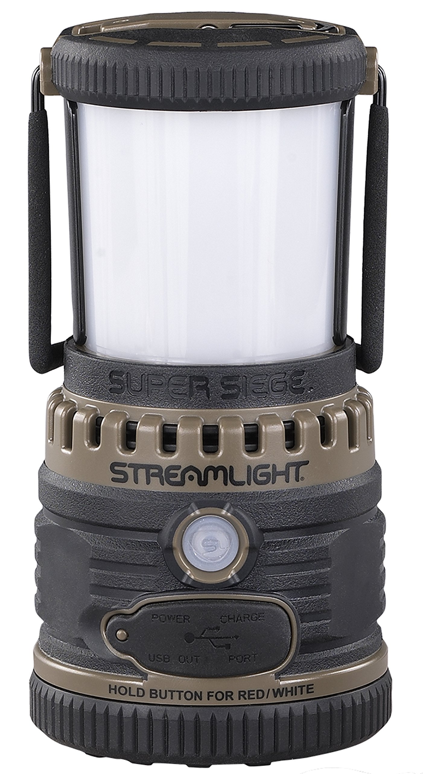 Streamlight 44947 Super Siege 1100-Lumen Rechargeable Lantern with 120V AC Charger | Coyote Color | Perfect for Camping, Emergency Power Outages & Outdoor Adventures