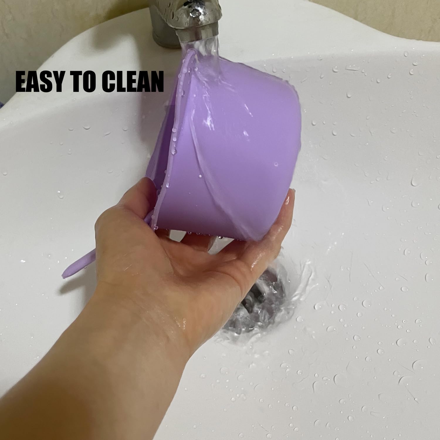 Non-Stick Silicone Wax Warmer Liner & Bowl for Hair Removal - Reusable Wax Melt Pot Replacement with 2 Spatula Sticks (Pink/Purple) - Perfect for Home Waxing, Salon Use & DIY Hair Removal