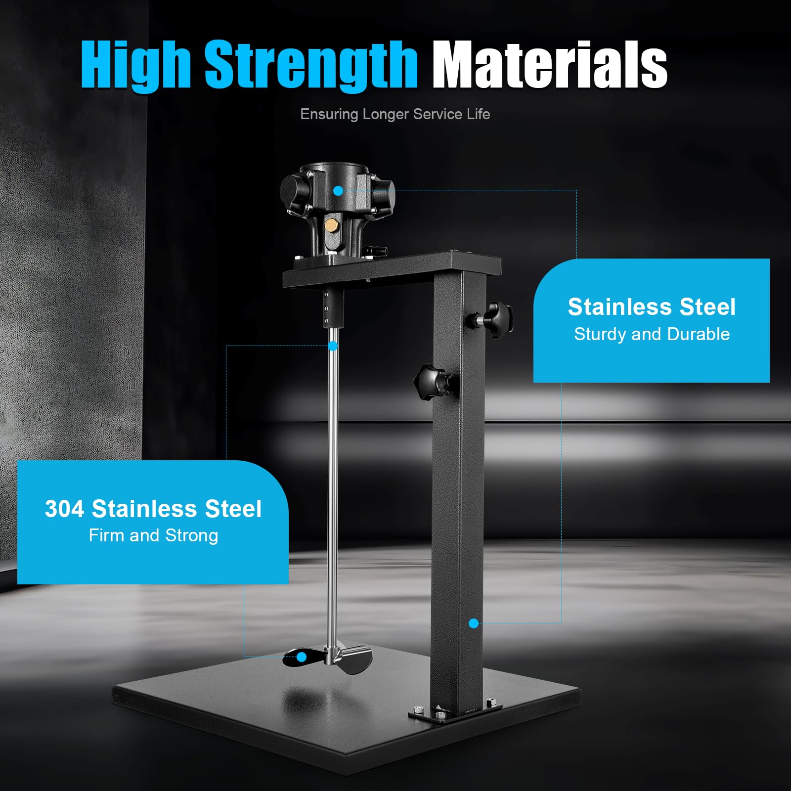 5 Gallon Pneumatic Paint Mixer - 2600RPM Stainless Steel Automatic Paint Stirring Machine for Ink, Coating & Epoxy - Heavy Duty Mixing Tool with Stand - Perfect for Professional Painters, DIY Projects & Industrial Applications