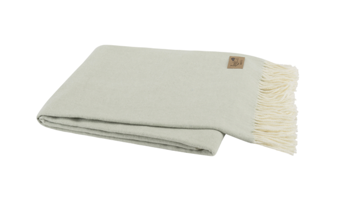 Seaglass Italian Herringbone Throw Blanket - Soft Coastal Blue & Green Knit Bedspread for Sofa, Bed & Home Decor - Perfect for Beach House, Boho Chic & Cozy Living Room