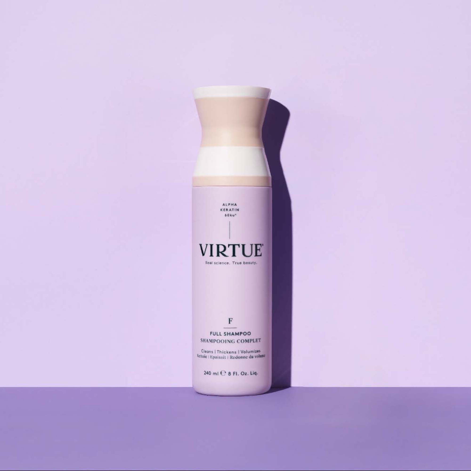 Virtue Full Shampoo for Thick & Voluminous Hair - Sulfate-Free Hair Growth Shampoo with Biotin & Keratin - Perfect for Daily Use at Home, Salon, or Travel