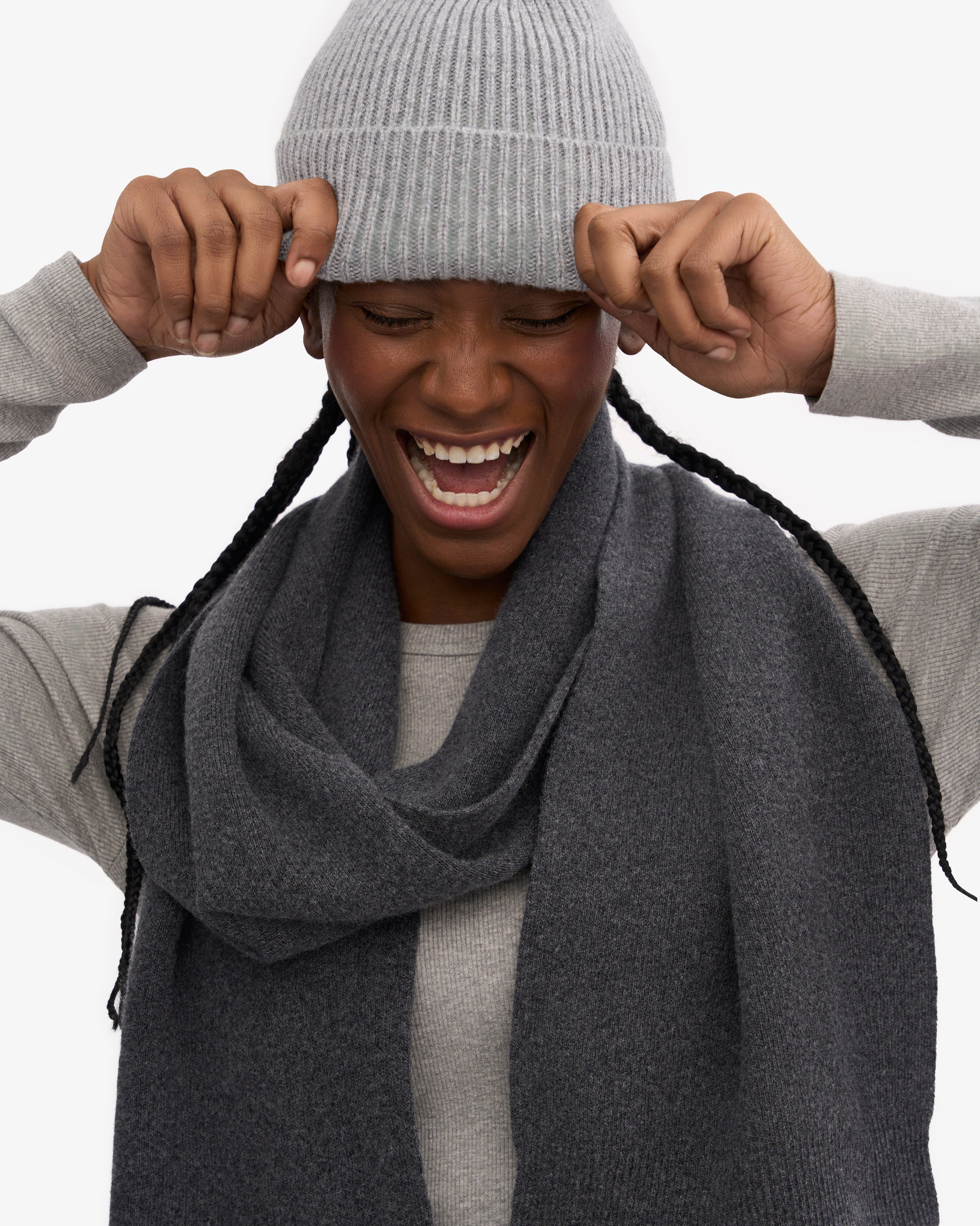 Premium Merino Wool Scarf for Men & Women - Soft Warm Winter Accessory in Lava Grey - Perfect for Cold Weather, Outdoor Activities & Fashion Statement