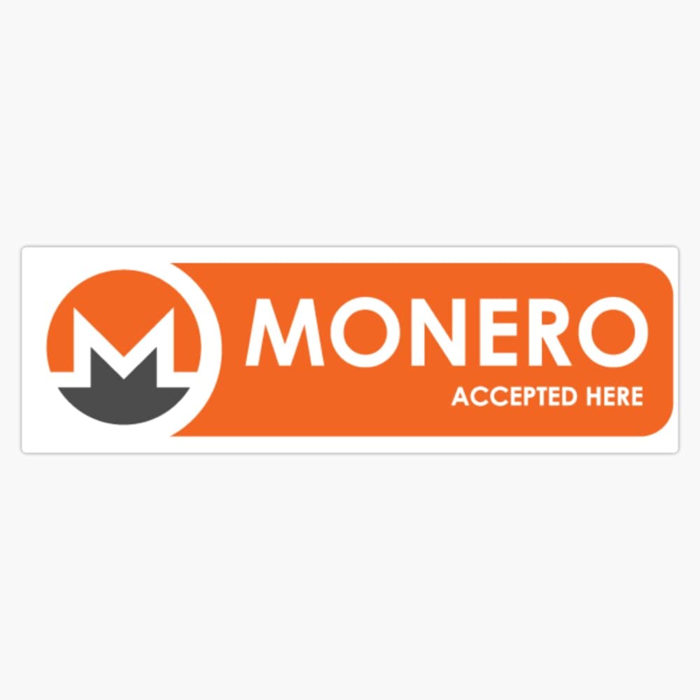 Monero Accepted Here - Waterproof Cryptocurrency Vinyl Sticker Decal for Car, Laptop, Wall, Window (5 Inch) - Perfect for Crypto Enthusiasts, Digital Payments & Tech Decor