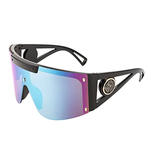 Black Frame & Blue Mirrored Lens