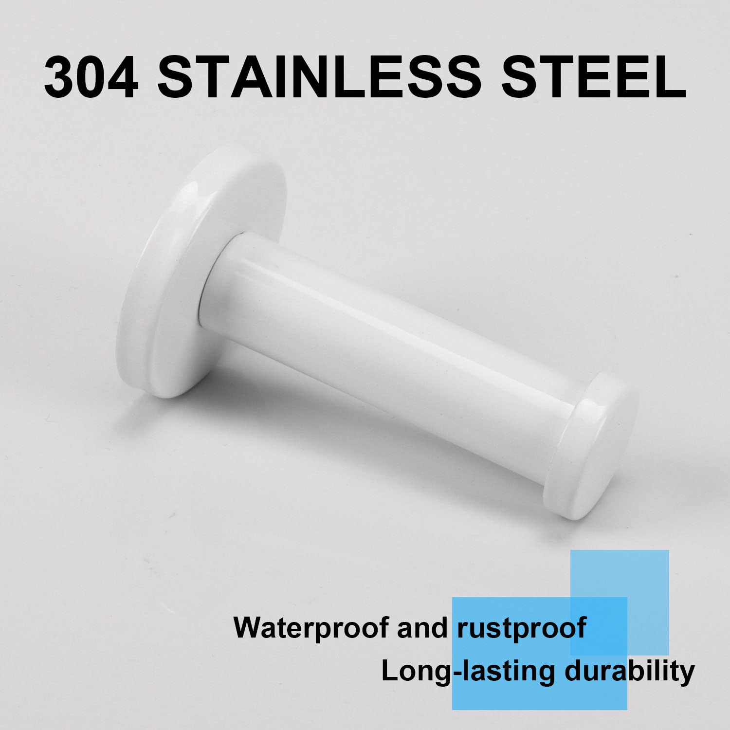 6 Pack Round Stainless Steel Bath Towel Hooks - Heavy Duty 304 SUS Wall Mounted Coat Hangers for Bathroom, Bedroom & Kitchen - Durable White Robe Hooks (3 Inch) - Perfect for Organizing Towels, Robes & Clothes in Home Spaces