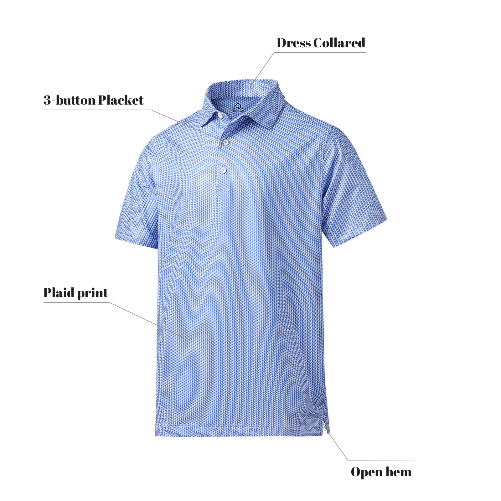 DEOLAX Men's Fashion Print Golf Polo Shirts - Quick Dry, Dry Fit, Short Sleeve Funny Golf Shirt for Men - Perfect for Golf, Casual Wear & Outdoor Activities