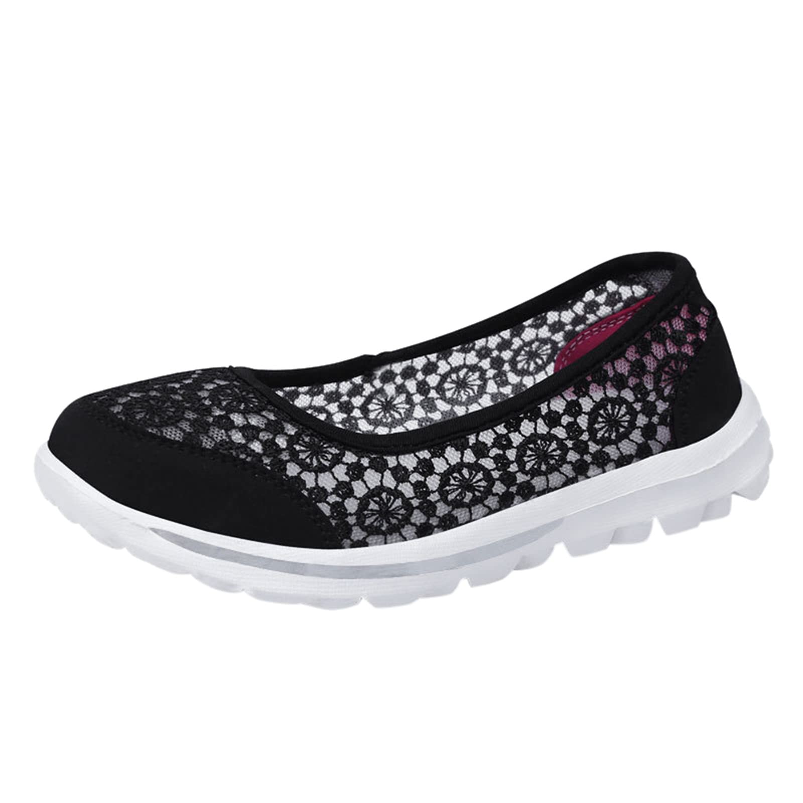 Women's Black Sneakers - Breathable Mesh Lace-Up Casual Shoes for Women & Men | Lightweight Comfortable Flats for Work, Sports & Daily Wear | Perfect Unisex Gift Idea for Her or Him
