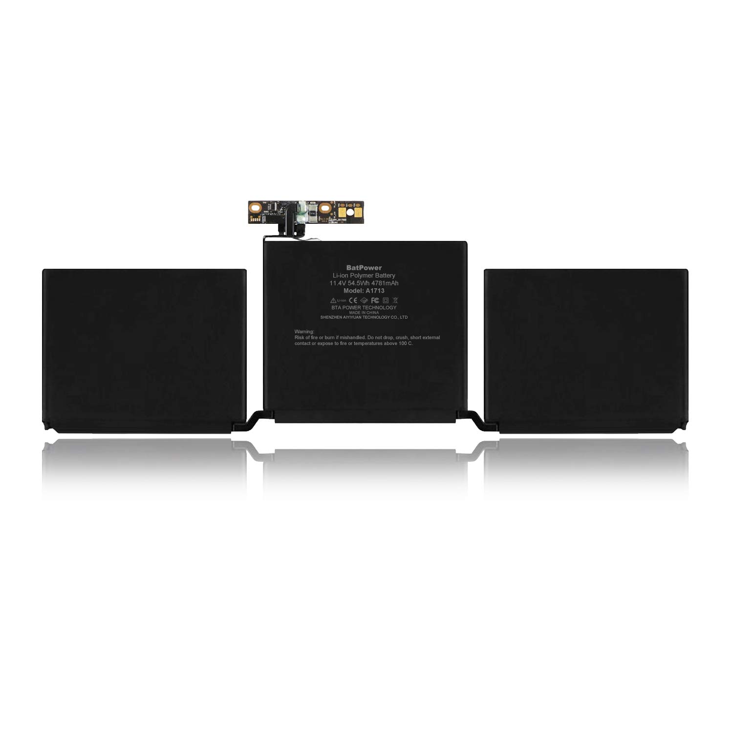BatPower A1713 Replacement Laptop Battery for Apple MacBook Pro 13-inch (Late 2016, Mid 2017) - Compatible with A1708 EMC 2978/3164 Models - 54.5Wh High-Capacity Battery for MacBook Pro 13