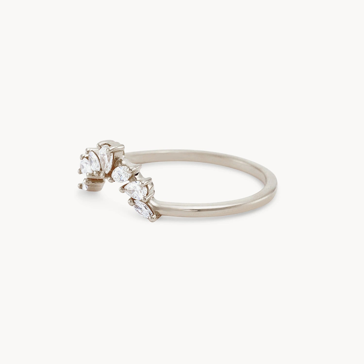 14K White Gold Diamond Band Ring for Women - Elegant Stackable Wedding Ring, Anniversary Gift, or Everyday Jewelry