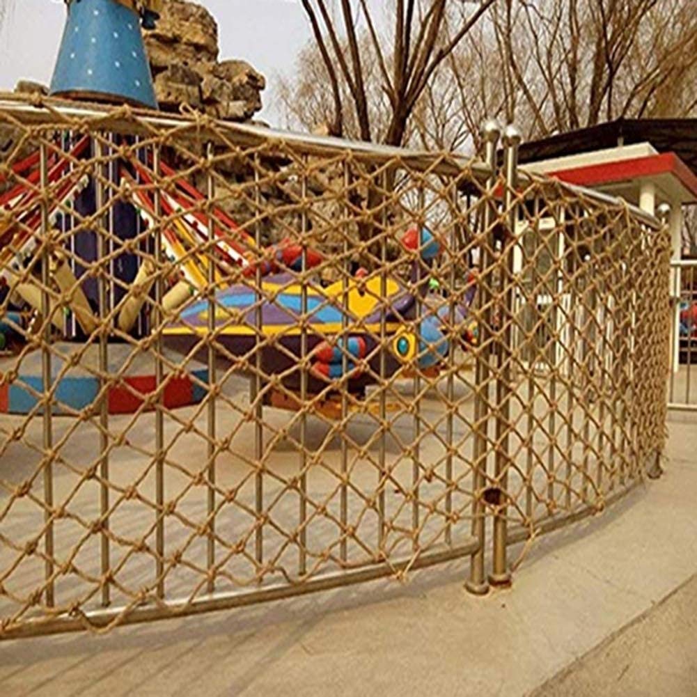 Safety Net Hammock for Kids & Pets - Heavy Duty Hemp Rope Climbing Net with Stair Railing Protection (3x33ft) - Perfect for Outdoor Playground, Terrace Swing, Cargo Fence & Ceiling Decoration