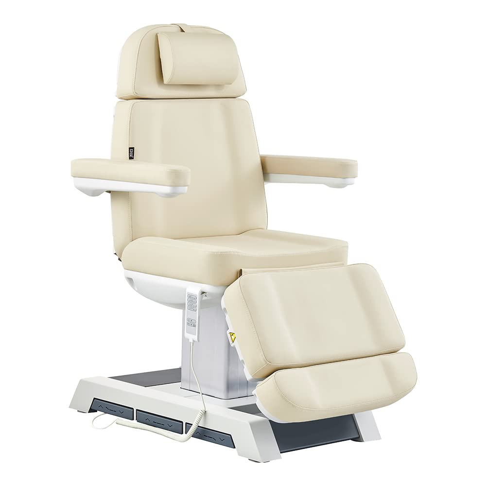 Vanir 4-Motor Electric Facial Spa Bed - Professional Beauty & Medical Treatment Massage Table in Beige | Perfect for Salon, Clinic & Home Spa Use