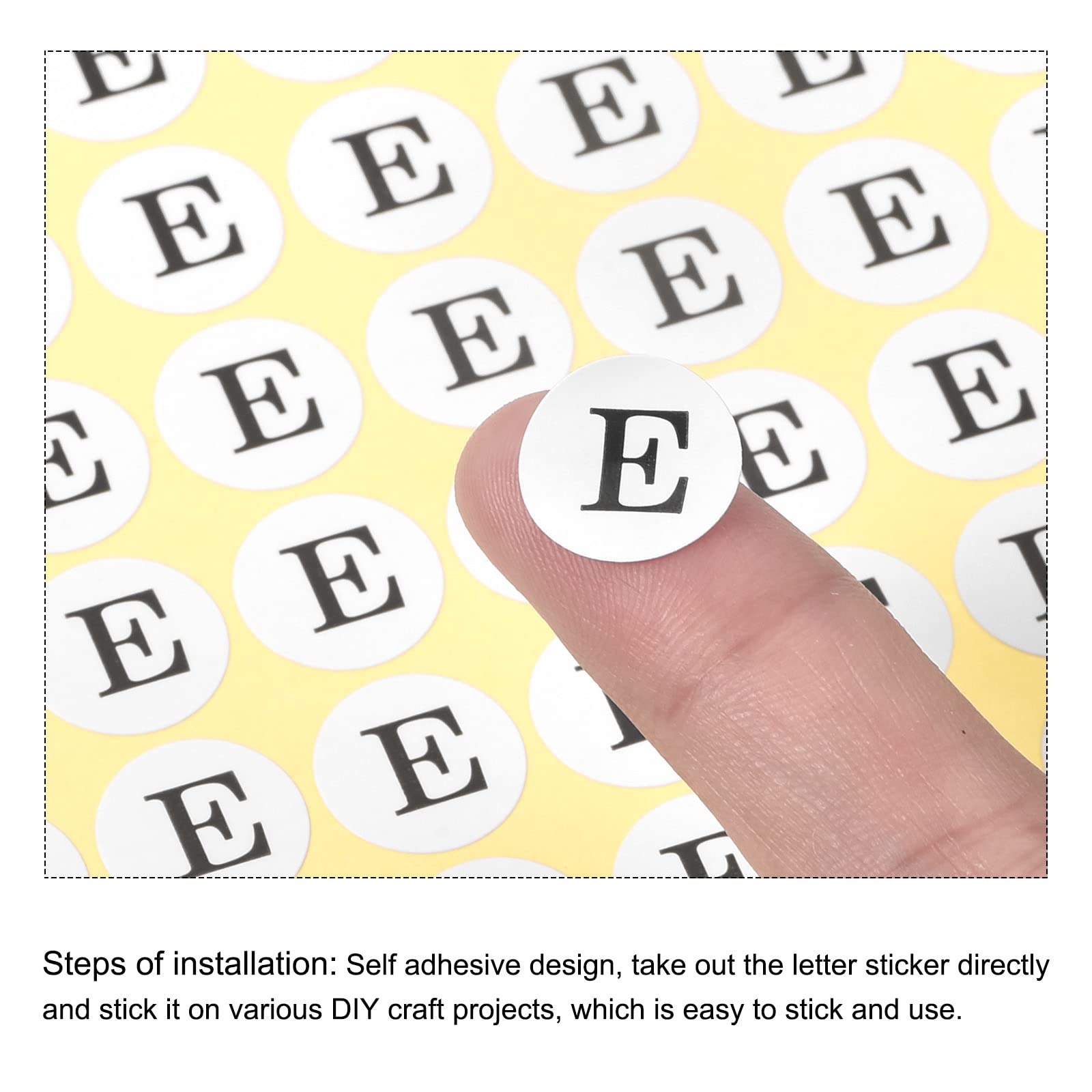 Meccanixity Round Alphabet Letter Stickers - 15 Sheets, 1980pcs Small Round Letter E Labels, Self-Adhesive for Scrapbooking, DIY Crafts, Bullet Journaling, Planner Decor & Gift Wrapping