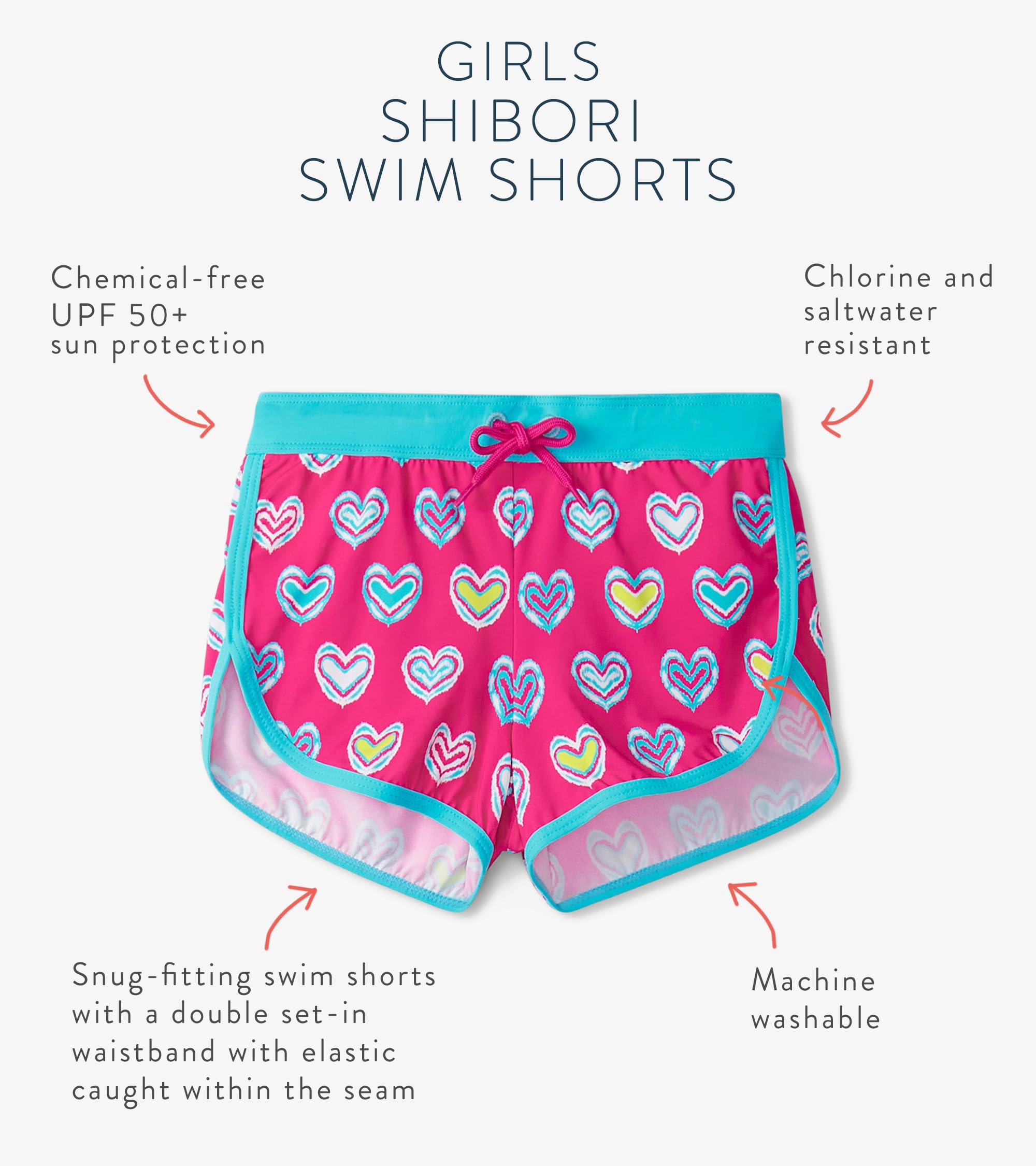 Hatley Girls' Swim Board Shorts - Quick-Dry Swim Trunks for Active Kids - Beach, Pool & Water Sports Wear