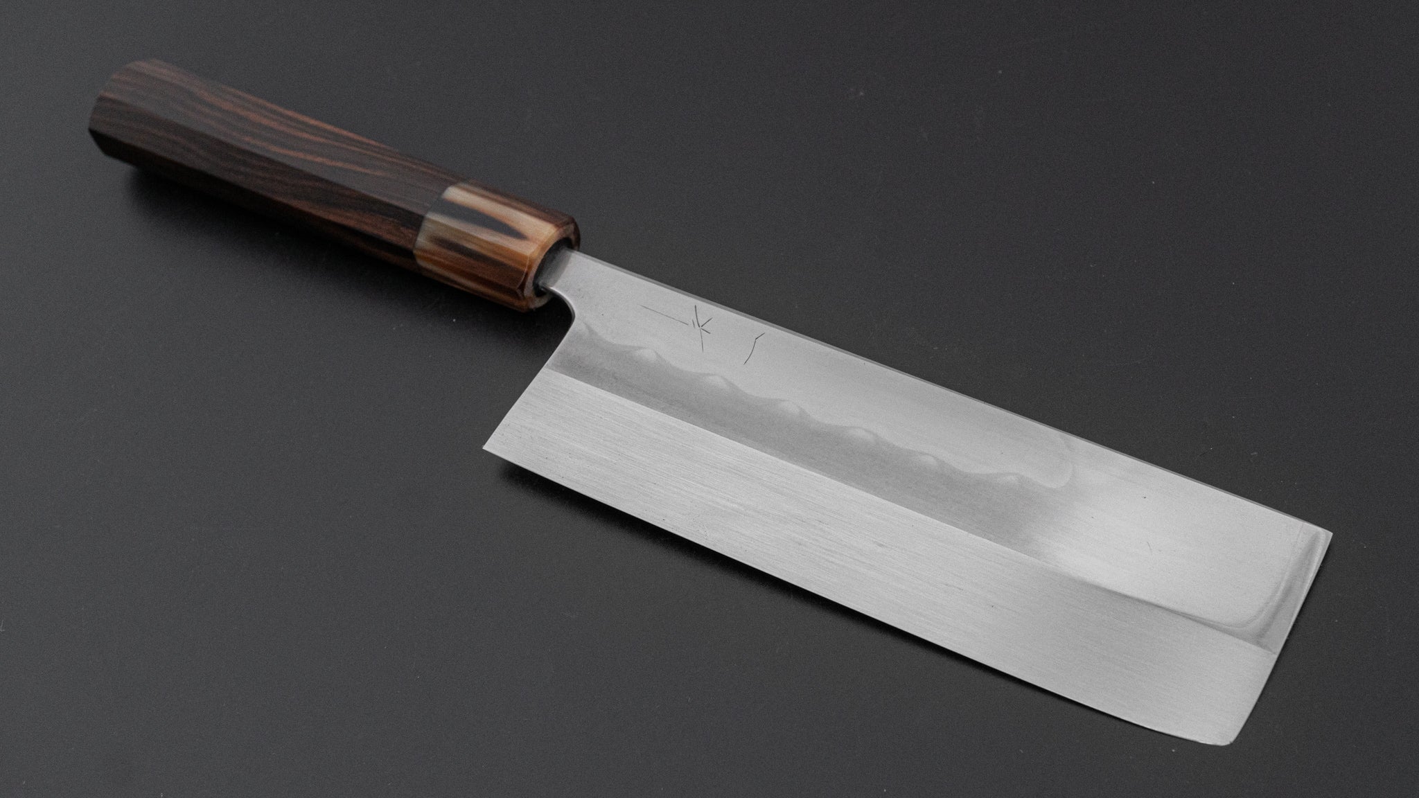 Hitohira Togashi White #1 Notaremon Mizu Honyaki Nakiri Knife with Taihei Makassar Ebony Handle - Premium Japanese Kitchen Knife for Professional Chefs & Home Cooking, Perfect for Slicing Vegetables & Herbs (#105 with Saya)