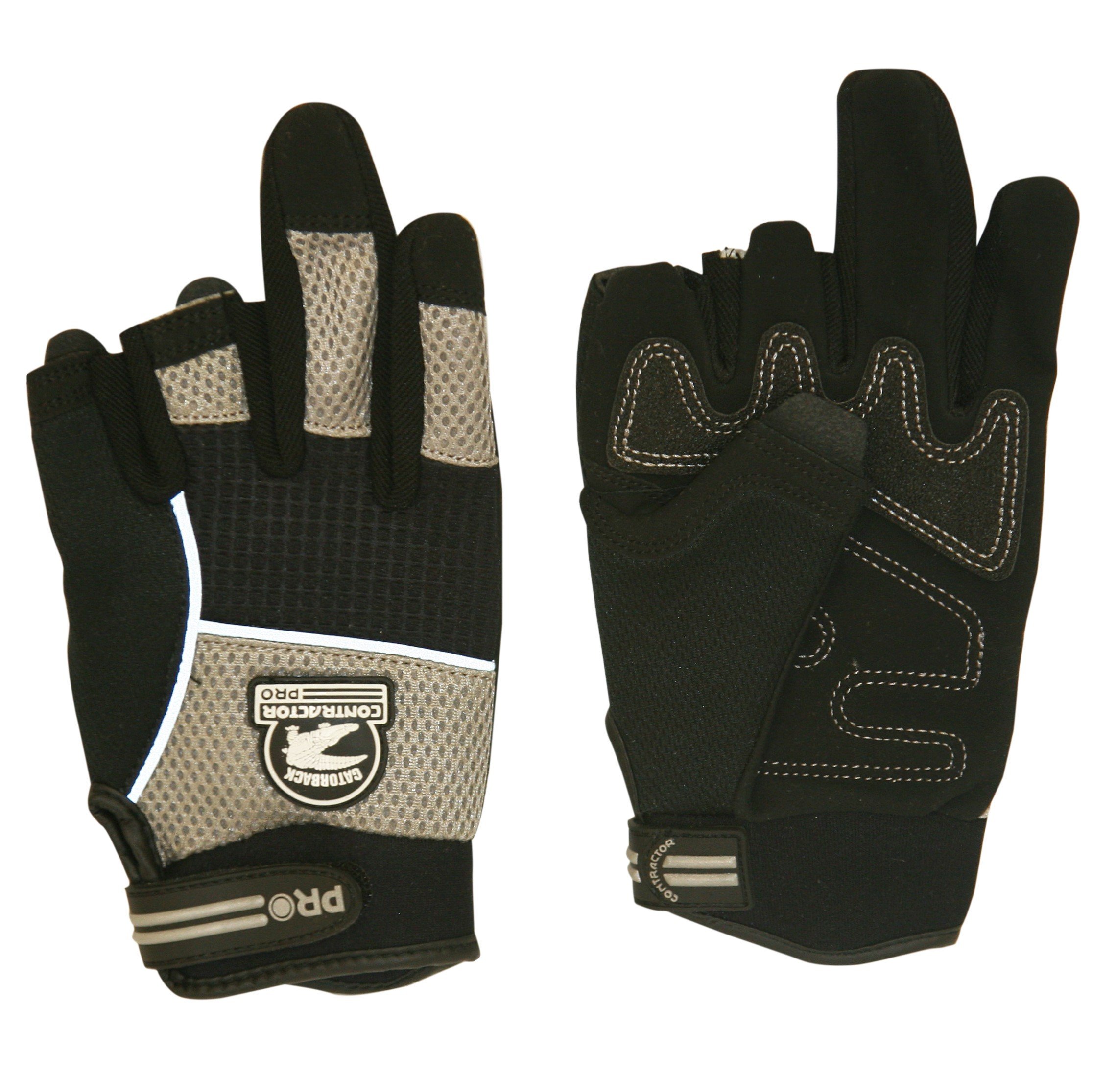 DuraGrip Goat Skin Fingerless Work Gloves by Gatorback - Heavy Duty & Comfortable for Construction, Gardening, and DIY Projects