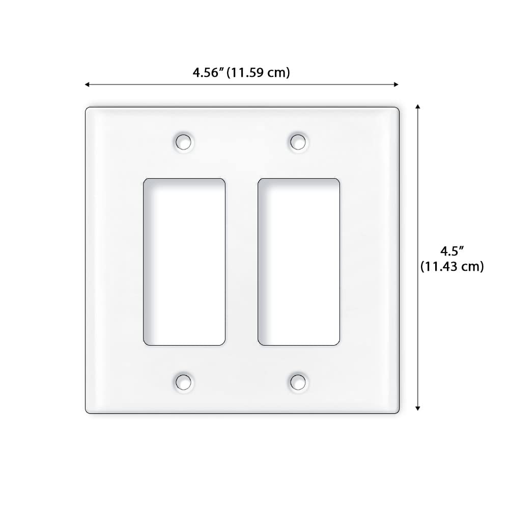 WIRESTER 2-Gang Decorator Light Switch Plate Cover - Solid Light Gray Wall Plate for Home & Office Electrical Outlets | Perfect for Living Rooms, Bedrooms & Hallways