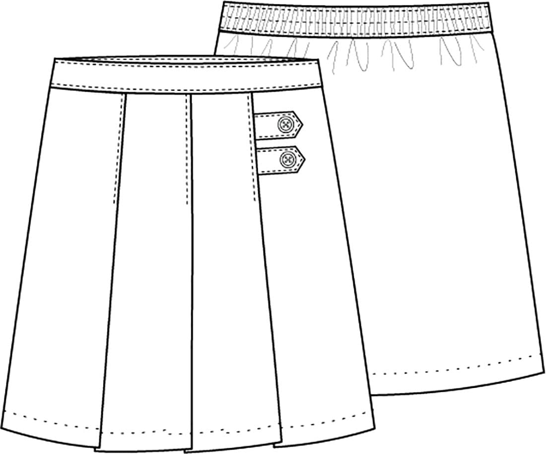 Stretch Pleated Tab Scooter School Uniform Skirt for Big Kids - Comfortable & Durable Classroom Wear - Perfect for School, Play & Everyday Activities