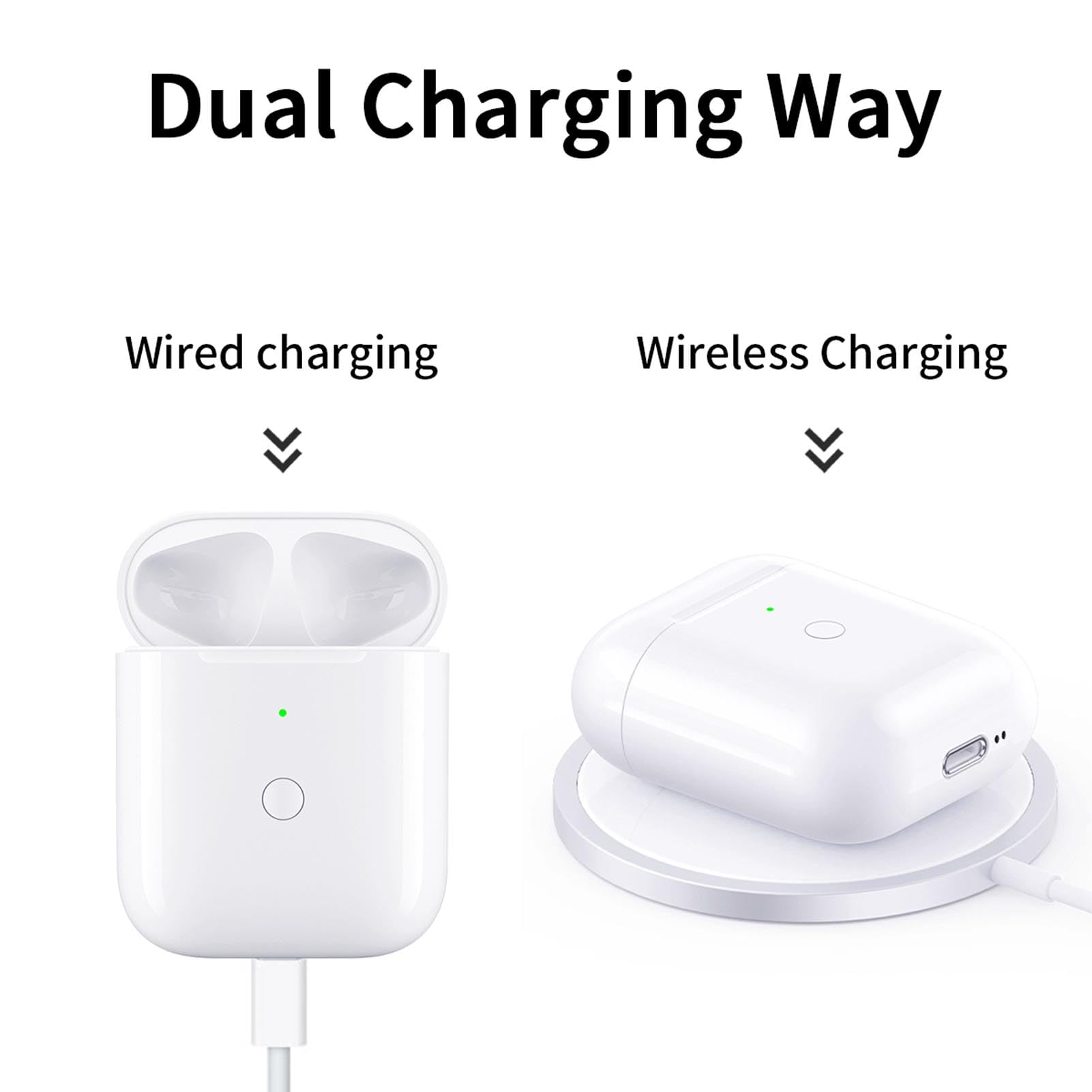 Wireless Earbuds Charging Case Replacement for AirPods 1st/2nd Gen (A0102) - Portable Charger Case with LED Indicator & One-Touch Pairing Sync Button | Perfect for Gym, Travel & Daily Use
