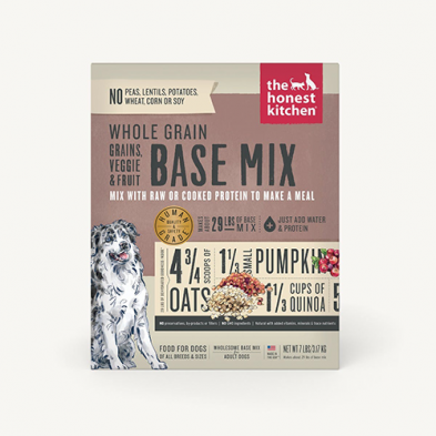 The Honest Kitchen Whole Grain Fruit & Veggie Base Mix - Dehydrated Dog Food for All Breeds | Healthy Grain-Inclusive Nutrition for Puppies & Adult Dogs | Perfect for Home Feeding & Travel