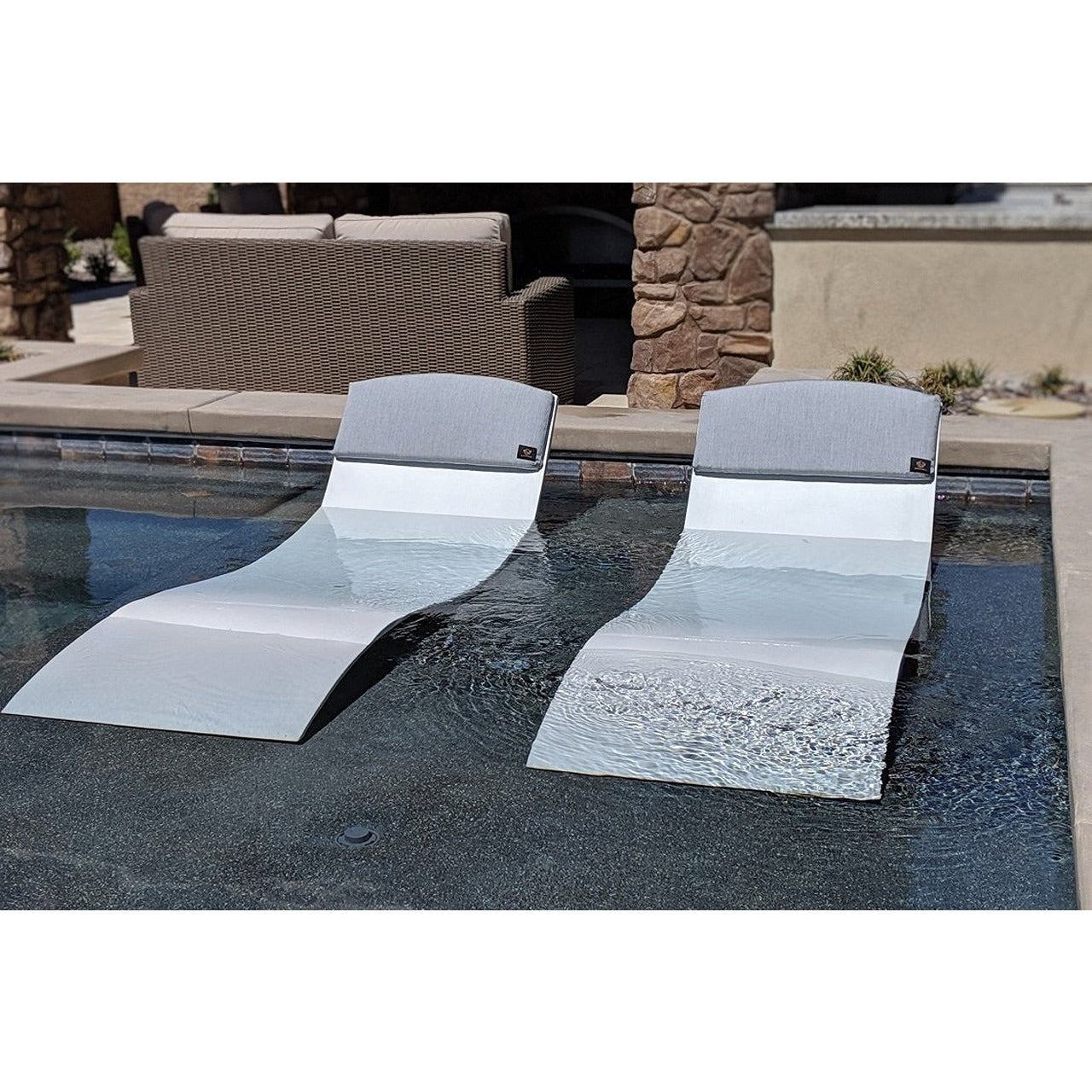 Premium Concrete Chaise Lounge Poolside - Durable Outdoor Pool Lounger for Relaxing by the Swimming Pool, Perfect for Backyard, Resort, and Beach Use