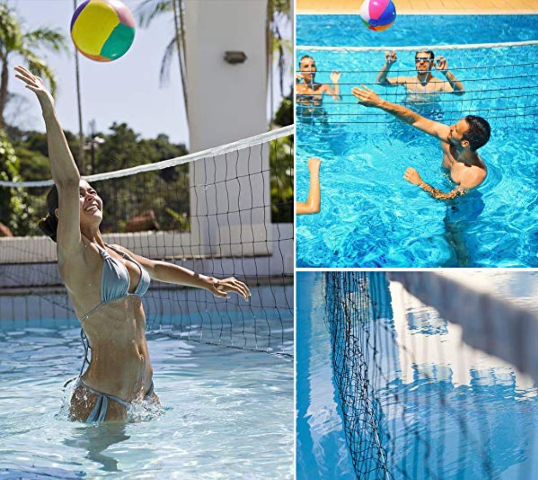 Universal Volleyball Replacement Net with Steel Wire Rope - Durable Black Sports Net for Pool, Beach, Backyard, Gym & School | Perfect for Outdoor Games, Kids & Adults | Home, Garden & Gymnasium Sports Accessories