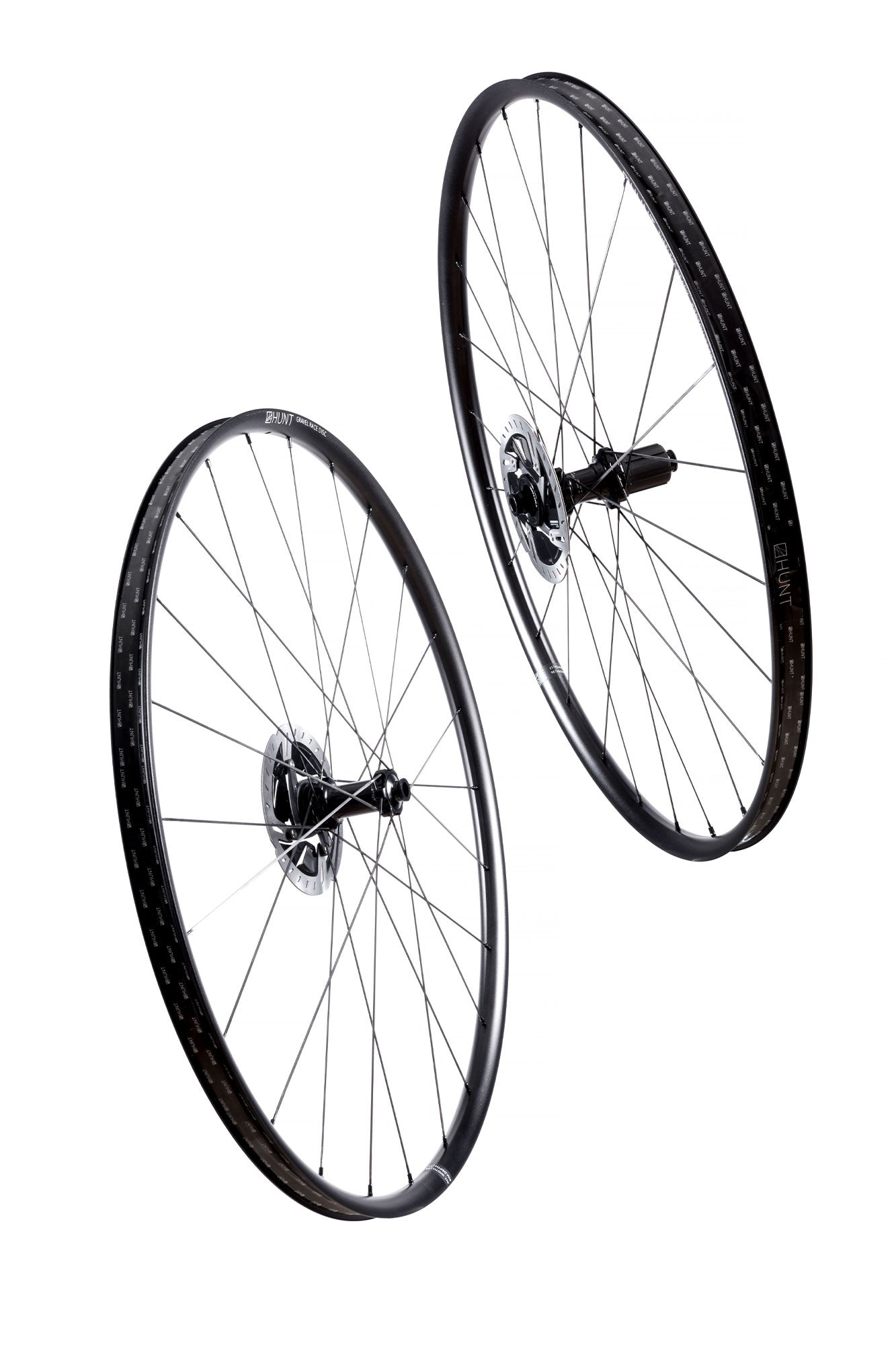 HUNT Gravel Race Wheelset - Lightweight Carbon Fiber Wheels for Gravel Biking | Perfect for Off-Road Racing, Adventure Cycling & Trail Riding