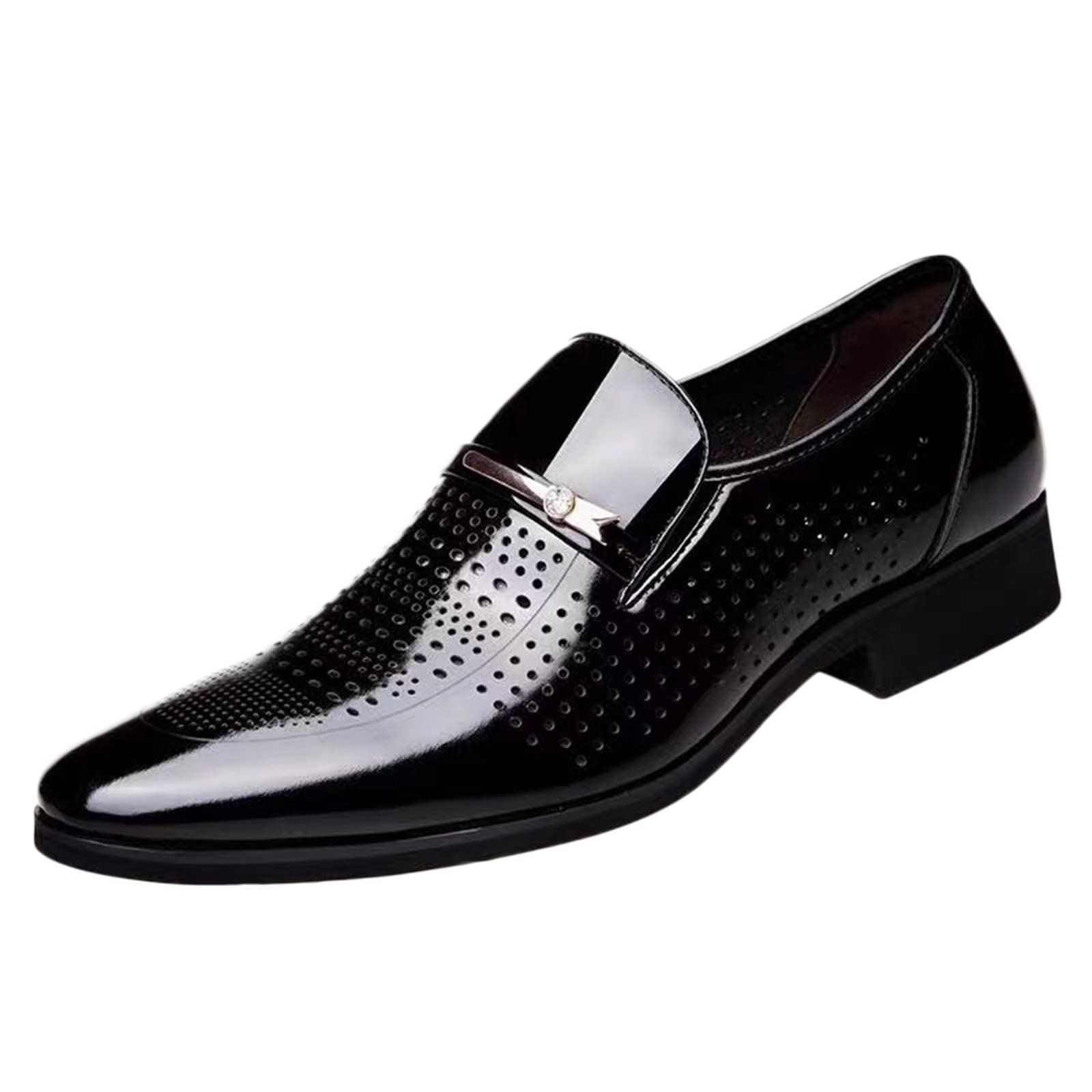BORAMAX Men's Genuine Leather Oxford Dress Shoes - Wingtip Business Formal Shoes for Men - Pointed Toe Classic Office & Wedding Dress Shoes - Perfect for Business Meetings, Formal Events & Professional Occasions