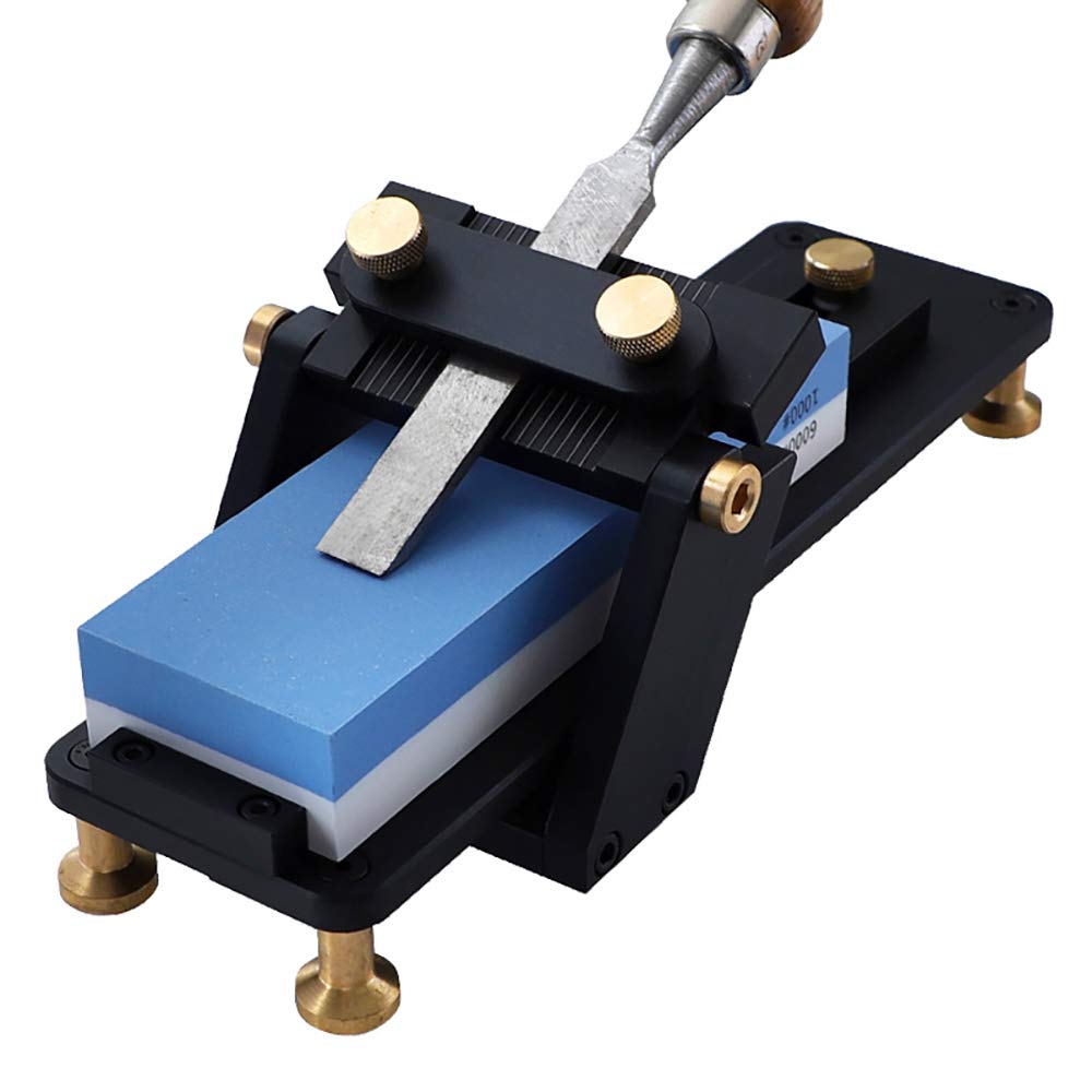 Premium Wood Chisel Sharpener - Aluminum Fixed Angle Knife Sharpening Stone Tool with Non-Slip Base for Woodworking, Kitchen & Outdoor Use