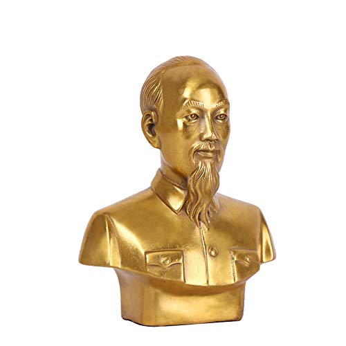 LAOJUNLU Pure Copper Ho Chi Minh Statue - Handcrafted Vietnamese Leader Bust for Home & Office Decor - Perfect for History Enthusiasts, Asian Art Collectors and Unique Gift Ideas
