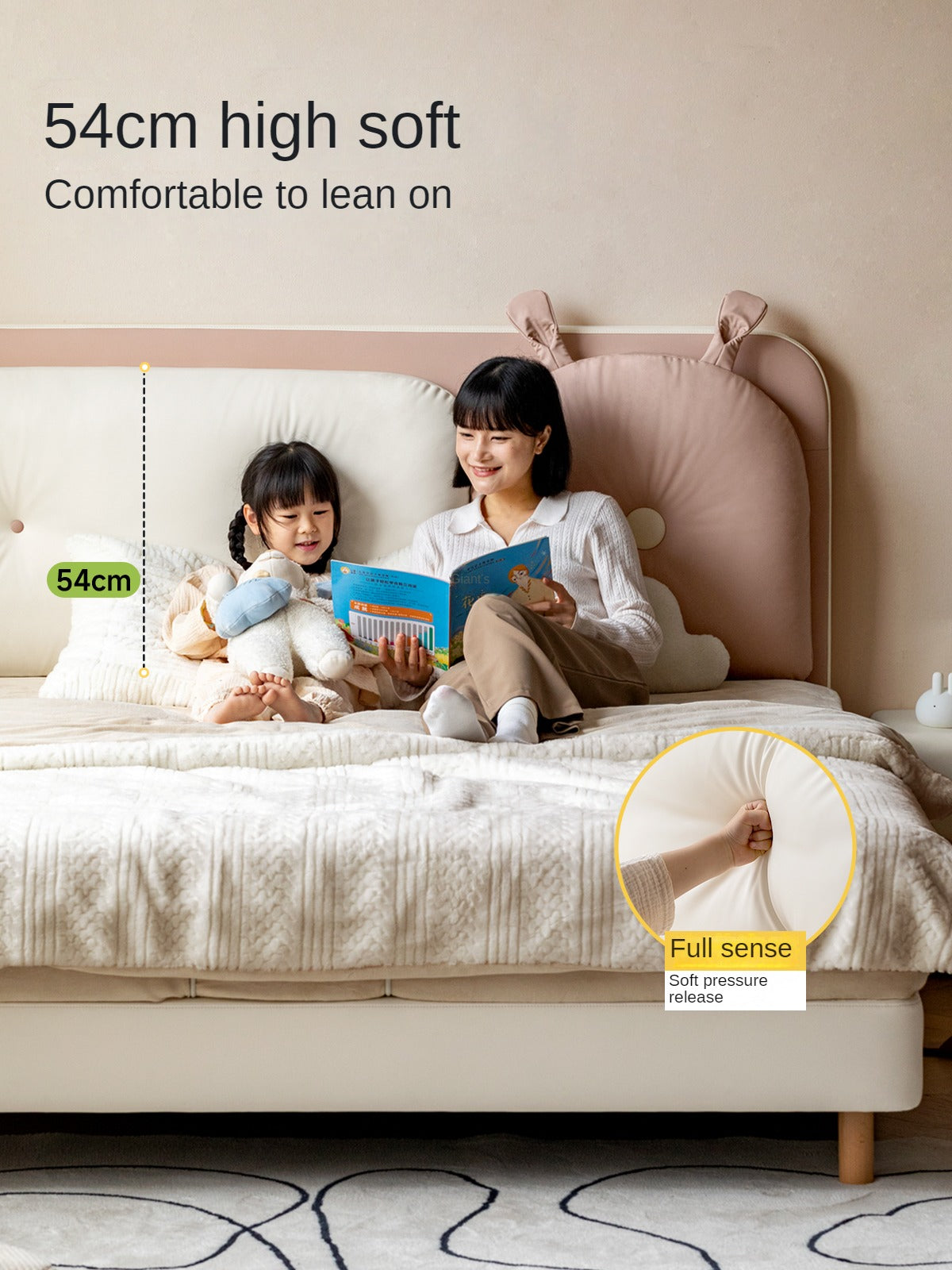 Organic Soft Leather Kids Rabbit Bed - Cozy & Safe for Baby's Nursery, Toddler Room, or Playtime Comfort