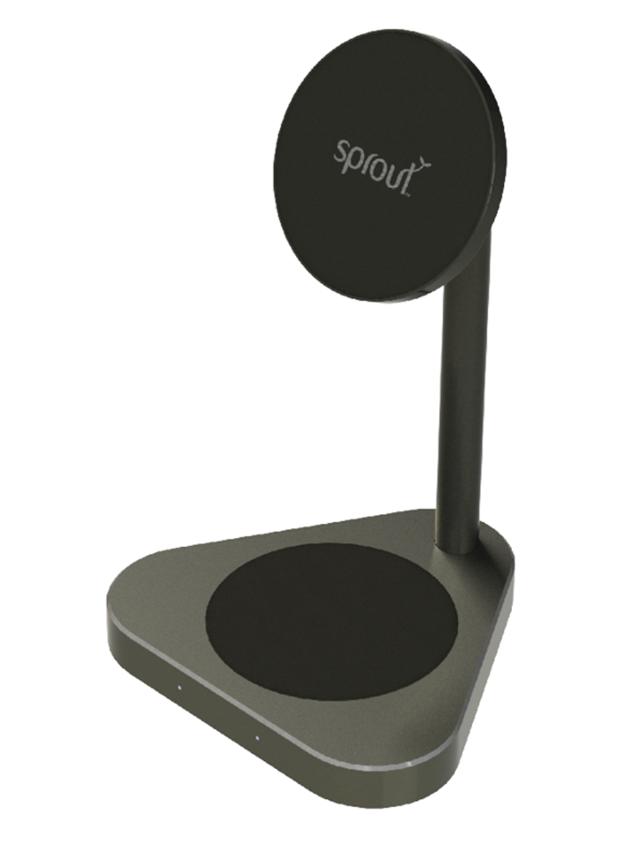 Sprout Wireless Magnetic 2 in 1 Charger for iPhone & AirPods - Fast Qi Charging Pad for Home, Office & Travel