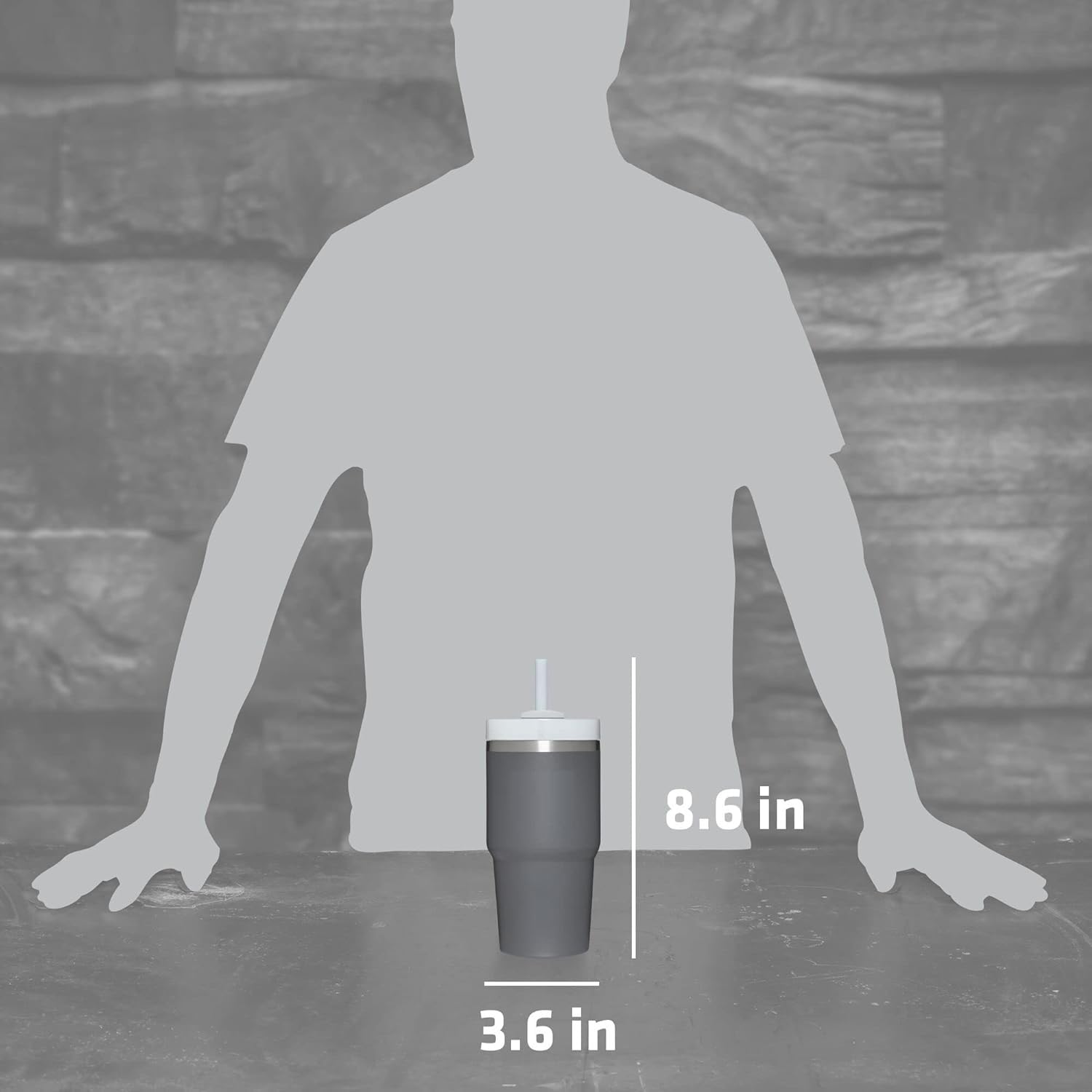 KELVEE 20oz Stainless Steel Vacuum Insulated Tumbler with Lid & Straw - 600ml Leakproof Travel Mug for Coffee, Tea, Water & Smoothies - Perfect for Office, Gym, Hiking & Outdoor Activities (Grey)