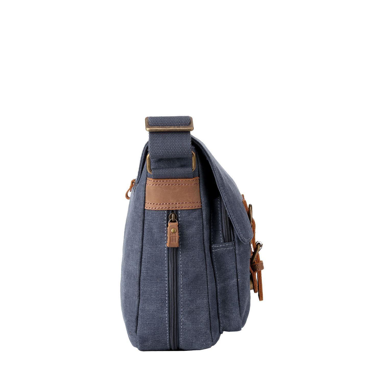 TRP0210 Troop London Classic Canvas Messenger Bag for Men & Women - Durable Waterproof Crossbody Bag for Work, Travel & School - Stylish Laptop Briefcase with Adjustable Strap