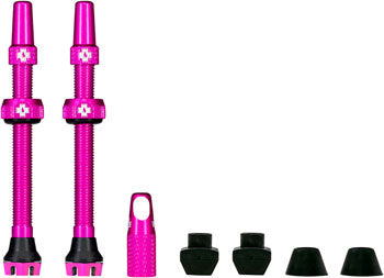 Muc Off V2 Tubeless Valve Kit - 44mm Pink Pair for MTB & Road Bikes | Presta Valve Stem for Tubeless Tires | Perfect for Mountain Biking & Cycling Enthusiasts