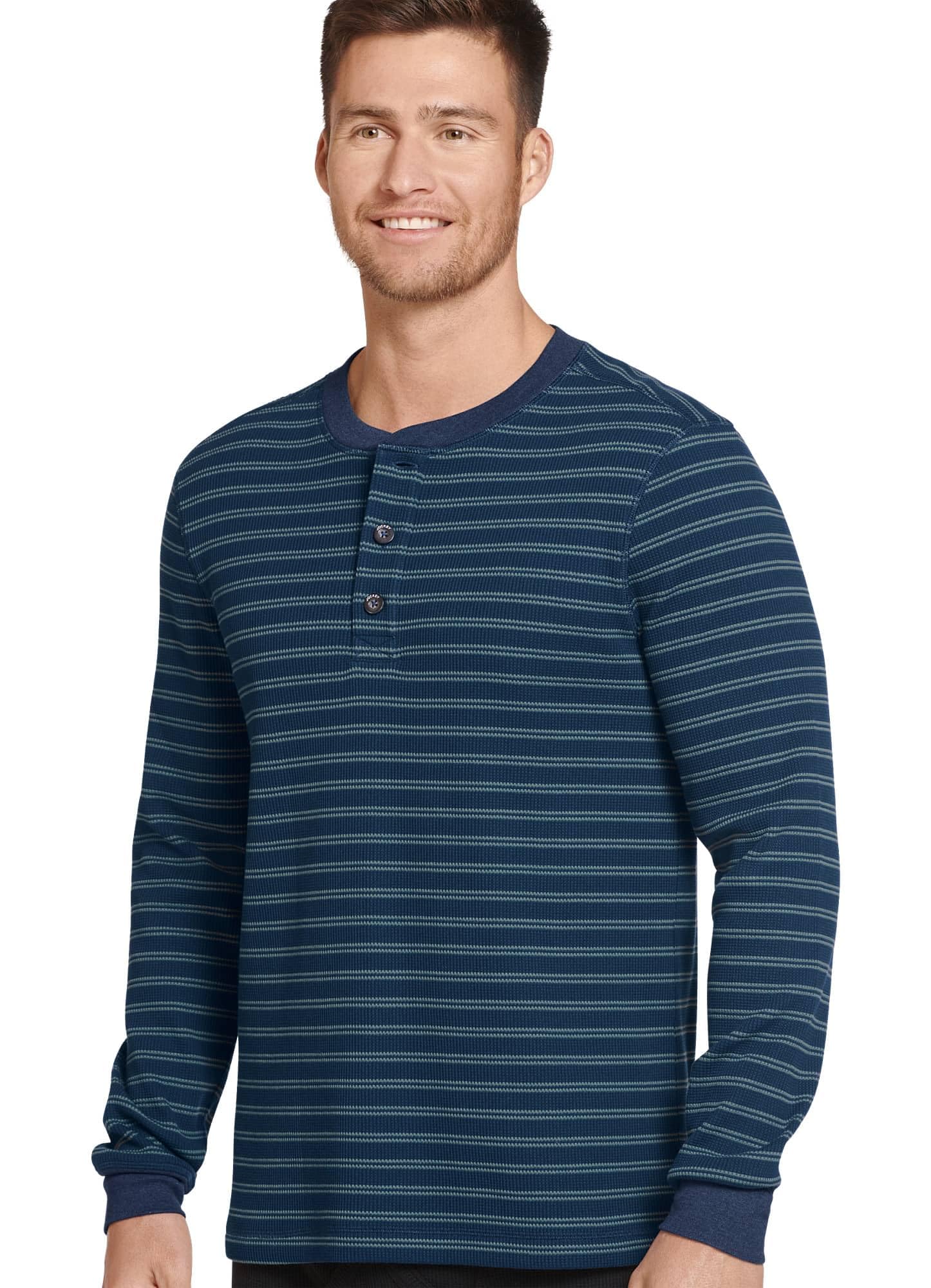 Jockey Men's Baselayer Long Sleeve Waffle Henley Shirt - Thermal Underwear for Cold Weather, Moisture Wicking & Breathable - Perfect for Winter Sports, Hiking, and Layering Under Clothes