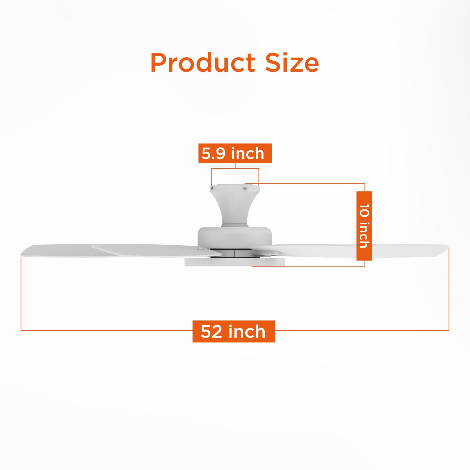 TALOYA 52 Inch White Ceiling Fan with Light and Remote Control - 3 Color Temperatures, Dimmable LED, Reversible Blades, Ultra Quiet - Perfect for Living Room, Bedroom, and Office Spaces