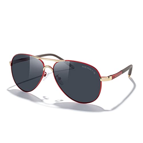Red Frame/Gold Bridge/Black Lens