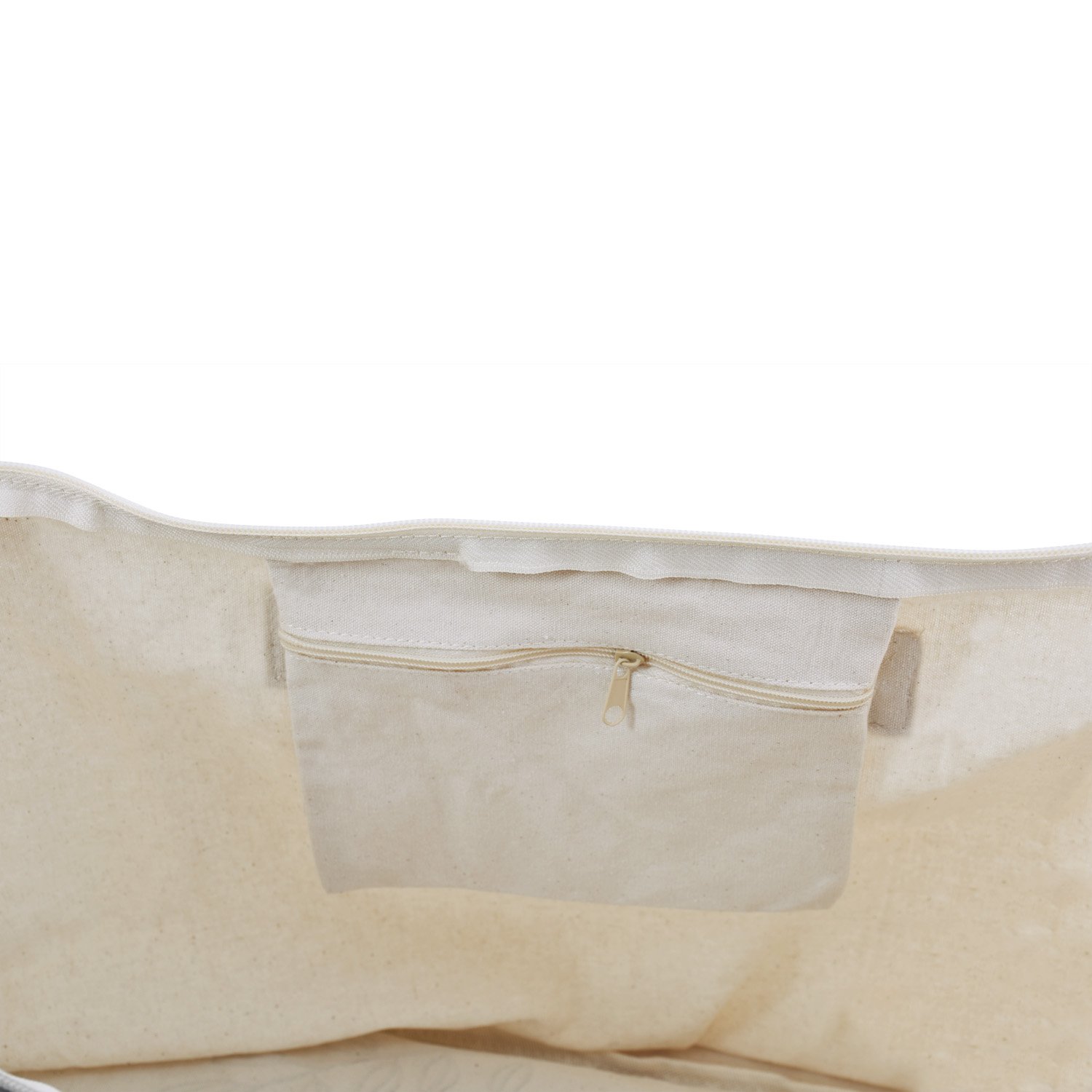 ELEGANTPARK Baby Shower Gift Tote Bag for New Moms - Zippered Canvas Shoulder Bag with Pockets - Perfect for Mother's Day, Christmas, Birthday & Valentine's Day - Ivory Cotton Tote for Diaper Bag, Work Commute & Shopping Essentials