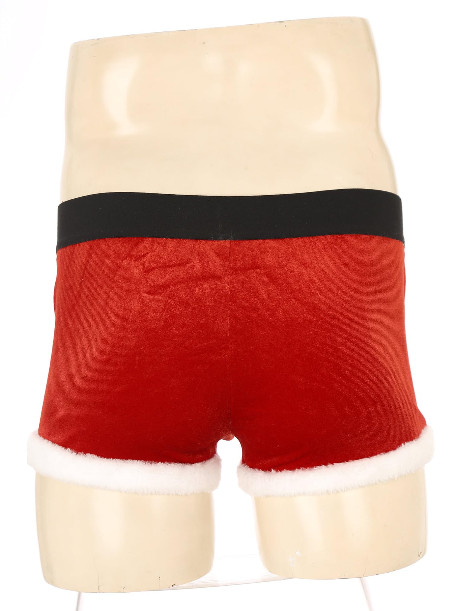 FEESHOW Men's Christmas Holiday Santa Claus Boxer Shorts - Festive Underwear for Xmas Parties & Gifts