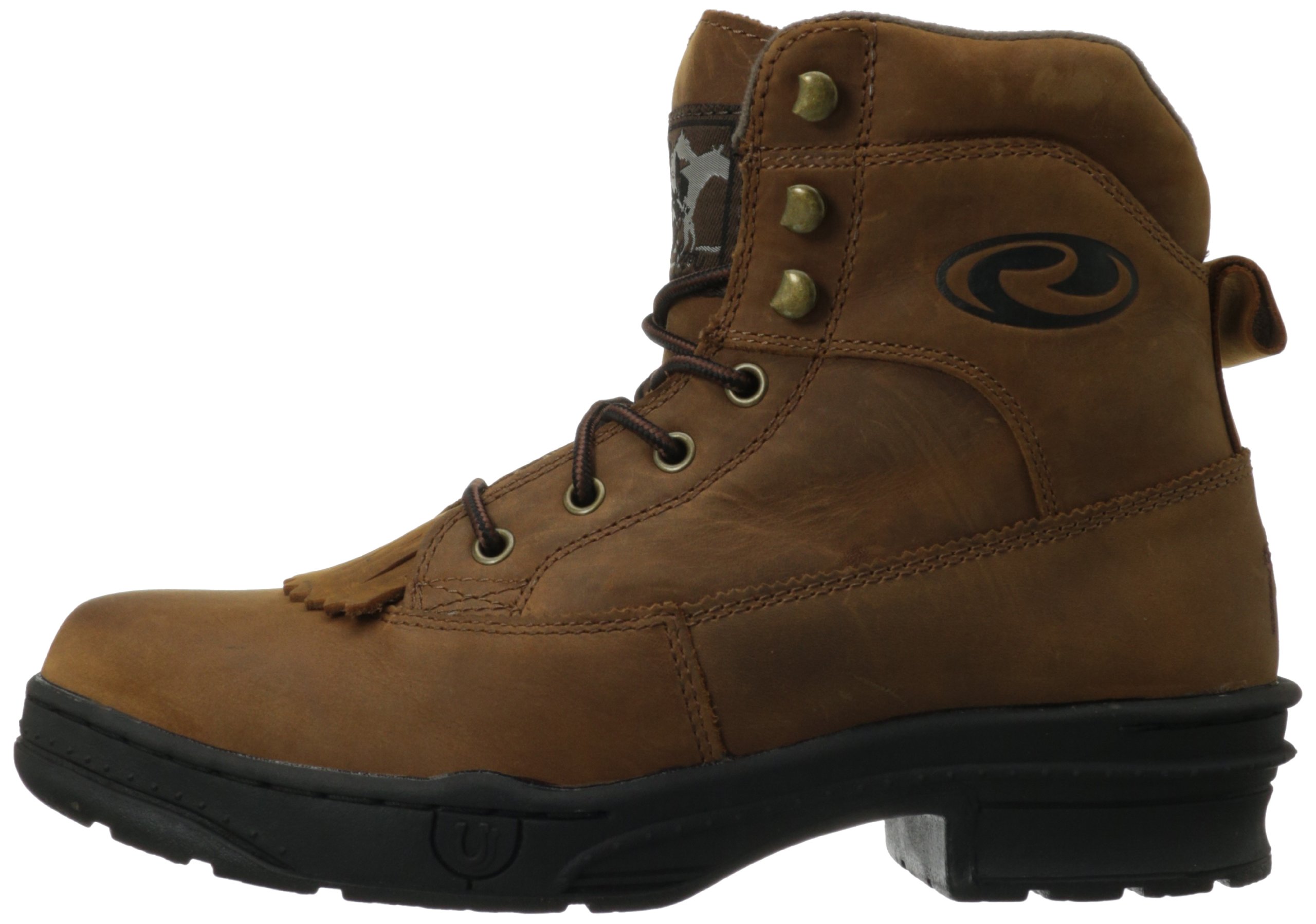 Roper Men's Cross Rider Boots - Durable Leather Work Boots for Men, Comfortable & Slip-Resistant - Perfect for Construction, Farming & Outdoor Work