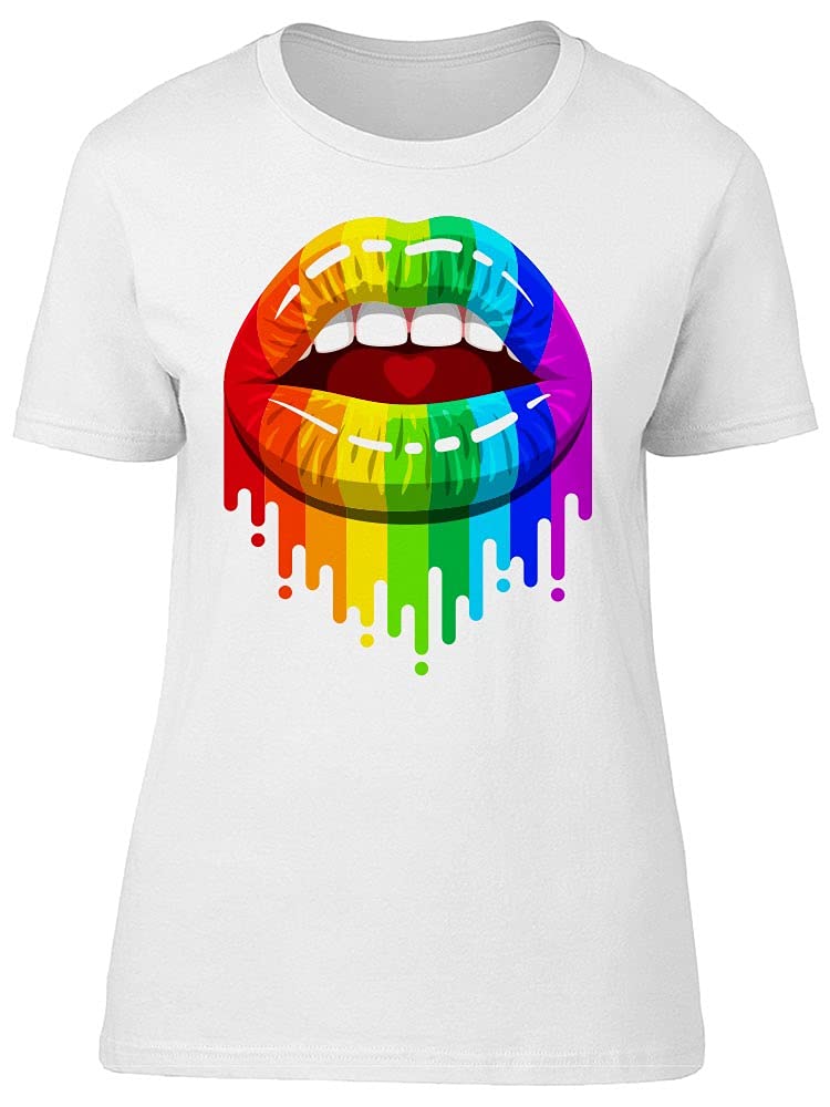Rainbow Glossy Lipstick Print T-Shirt for Men - Trendy Graphic Tee for Casual Wear, Parties & Street Style