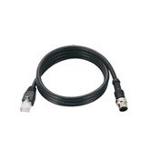 M12 to RJ45 Cat-5E UTP Ethernet Cable - IP67 Rated, 8-Pin A-Coded M12 Male Connector, 1m Length - Ideal for Industrial Automation, Outdoor Networking, and Harsh Environment Connectivity